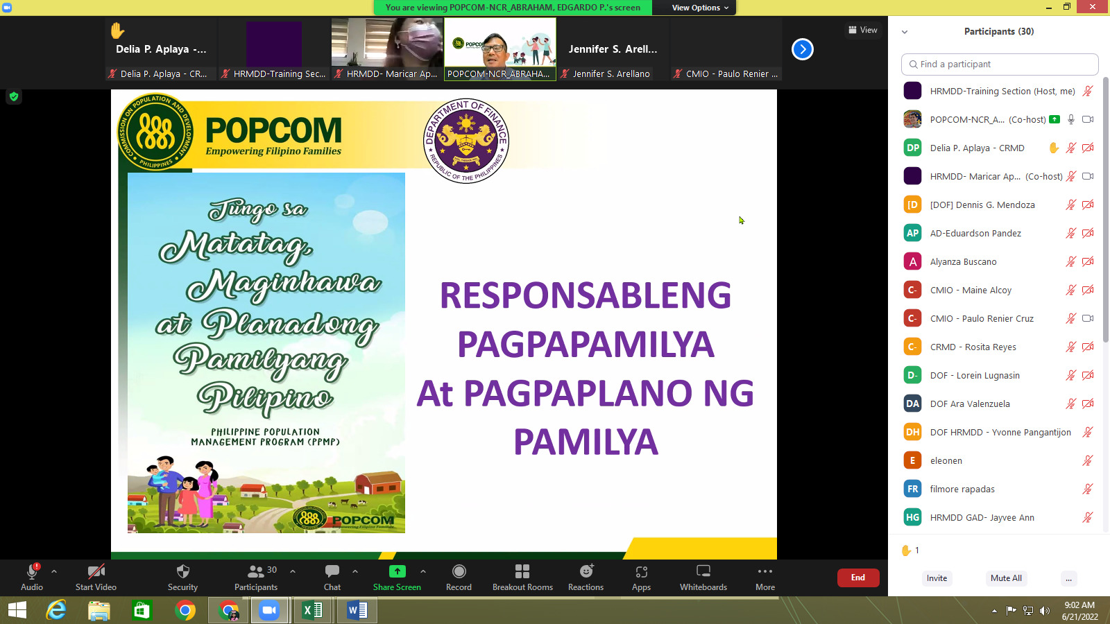 Webinar on Responsible Parenthood and Family Planning